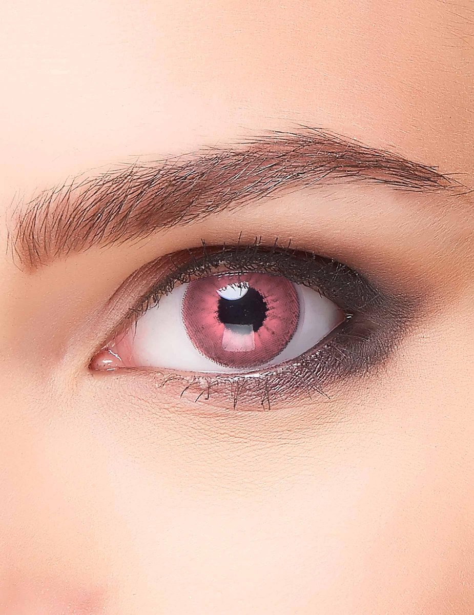 ZOELIBAT - Roze electro contactlenzen voor volwassenen - Schmink > Lenzen